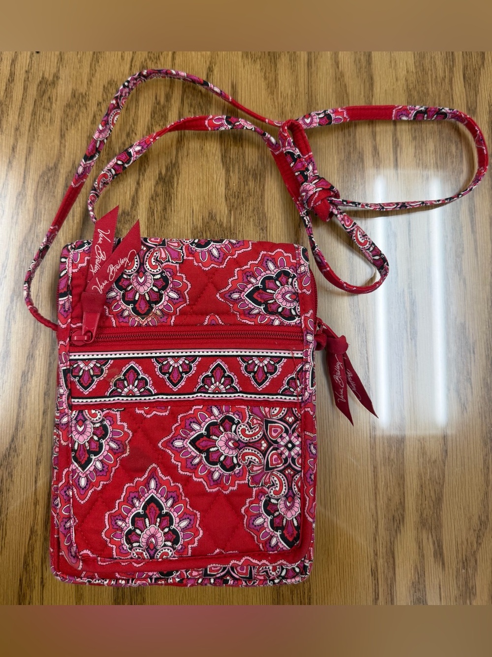 Vintage Vera Bradley Red Frankly Scarlet Mini Hipster Crossbody Purse 6 x 8” OOP